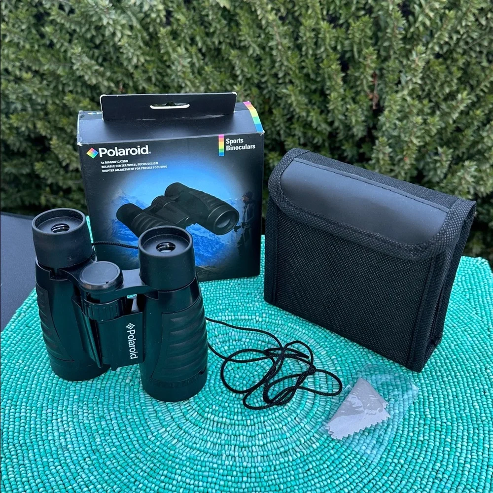 Polaroid Black Sports Binoculars with Blue Accents